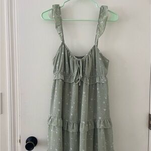 Altered State Green with flowers sundress size M